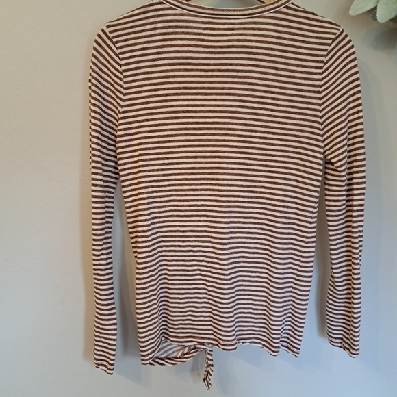 Madewell Soundcheck Side Knot Striped Top Brown Size Small - Picture 4 of 7